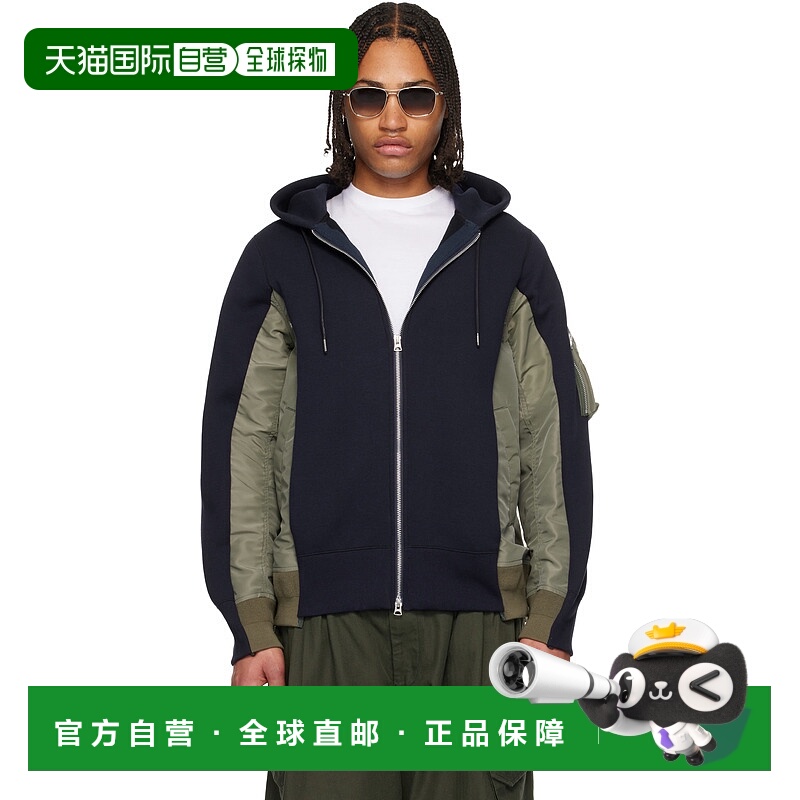 1h可退 香港直邮Sacai 男士 海军蓝 & 卡其色 Sponge Sweat & Nyl
