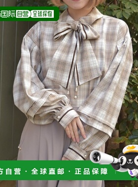 日本直邮axes femme 女装 oversized蝴蝶结系带衬衫 TY91X218