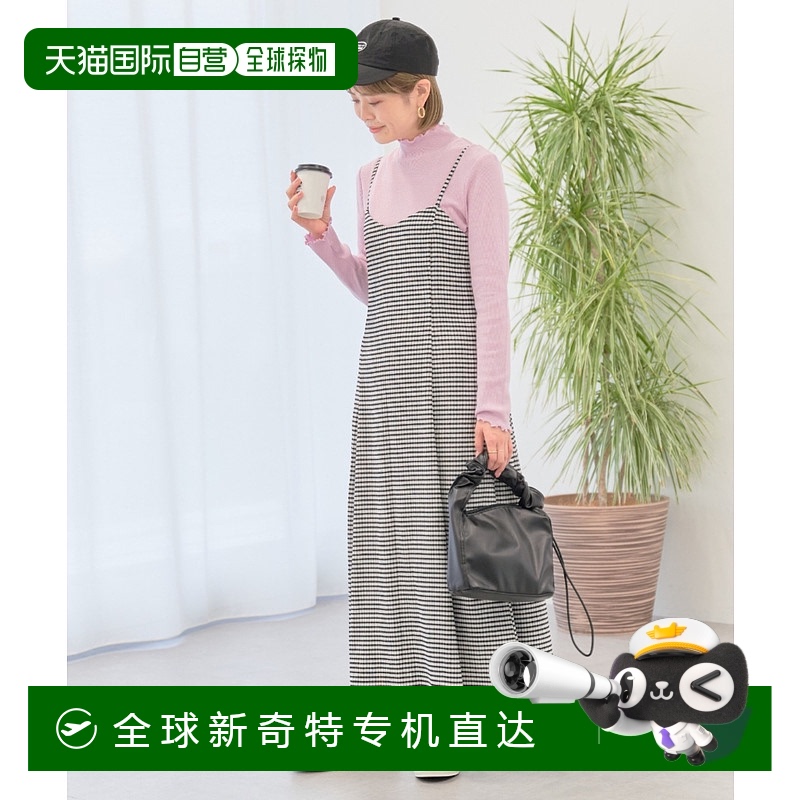 1h可退 日本直邮earth music&ecology 女士格纹吊带连衣裙 1L42L1
