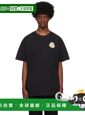 1h可退 香港直邮Moncler 盟可睐 男士 黑色徽标双面 T恤 J20918C0
