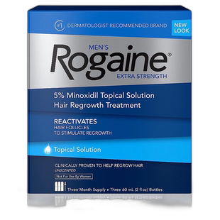 美国直邮Rogaine落健男士生发滴剂瓶装促进头发生长蓬松60ml*3瓶