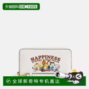 金色 Peanuts长拉链钱包 美 粉笔多色 Coach 自营 Outlet