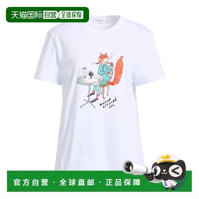 1h可退 香港直邮MAISON KITSUNE 女士 T恤 white白色 舒适时尚