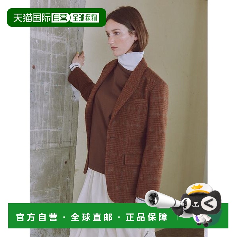 1h可退 日本直邮emmi 女装 羊毛混纺宽松格纹西装外套 13WFJ25403
