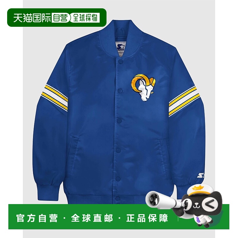 自营 starterMen's Los Angeles Rams Satin Full Snap Jacket In