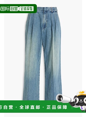 1h可退 香港直邮ZIMMERMANN 女士 褶裥高腰阔腿牛仔裤 0305PF241N