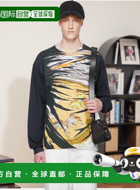 香港直邮Diesel 迪赛 男士 黑色 & 黄色 T-Boxt-Ls-R2 T 恤 A1965