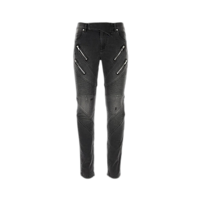 香港直邮BALMAIN 男士牛仔裤 DH1MG110DE680PC AW2024 深蓝色