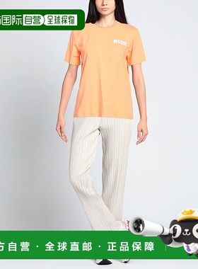 1h可退 香港直邮潮奢 Msgm 女士 T恤 orange橙色 舒适时尚