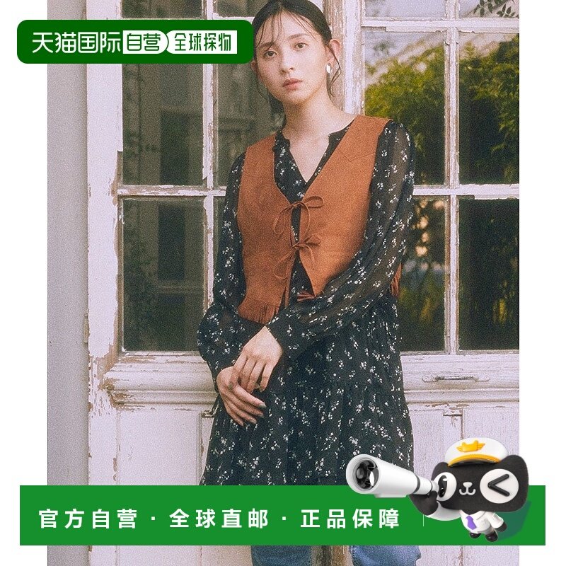 1h可退 日本直邮earth music&ecology 女士 花卉杨柳蕾丝拼接迷你