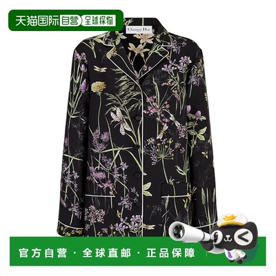 香港直邮DIOR 女士衬衫 441V33A6435X9864 AW2024 黑色 单排扣长