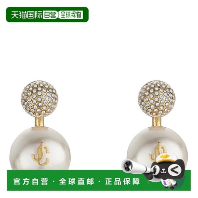1h可退 欧洲直邮jimmy choo 女士 耳钉珍珠水晶耳饰配饰