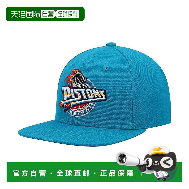 1h可退 【美国直邮】Mitchell Ness 男士青色底特律活塞队 Hardwo