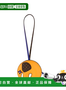 自营欧洲直邮LV路易威登 女士橙色皮革大象造型挂饰