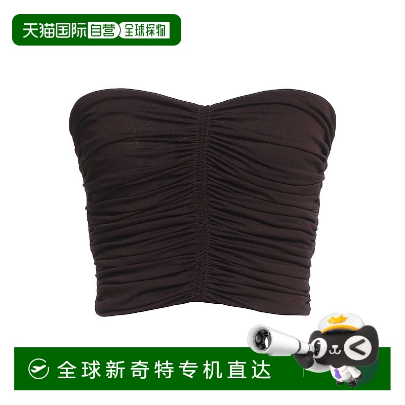 1h可退 香港直邮潮奢 Saint Laurent 圣罗兰 女士 上衣 brown棕色