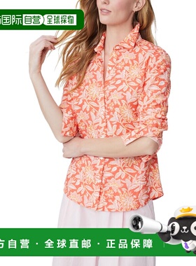 自营J.McLaughlin Lois Linen-Blend Blouse - red 美国奥莱直发