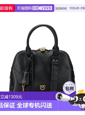 1h可退 香港直邮Pinko 品高 女士 黑色皮革手袋 105906A0QOZ99QBL