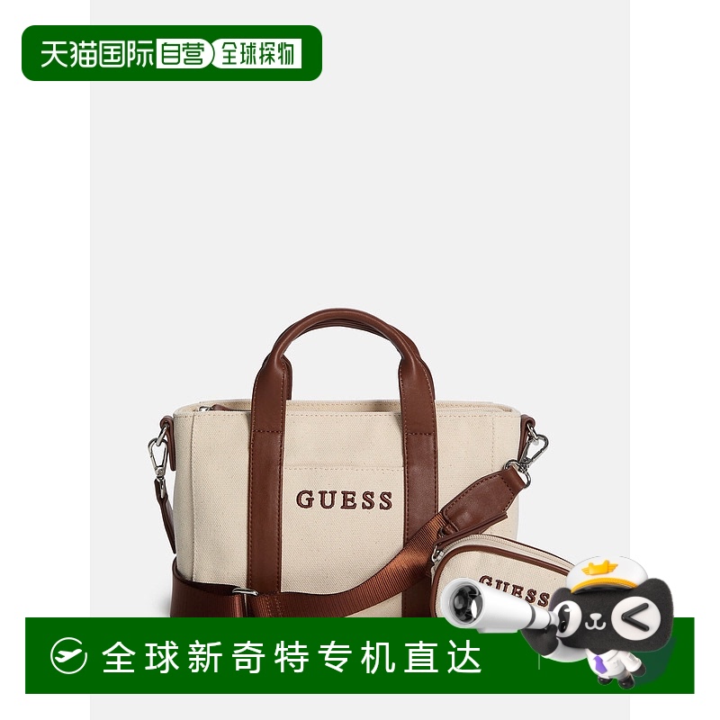 自营 guess帆布标志迷你手提包-自然 【美国奥莱】直发