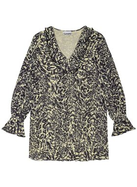 GANNI 女士连衣裙 F9716198 黑色 压褶连衣裙