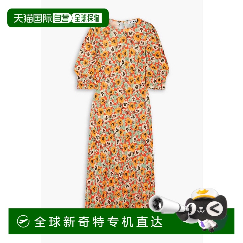 1h可退 香港直邮RIXO 女士 Jess 印花绉纱中长连衣裙 01000404104