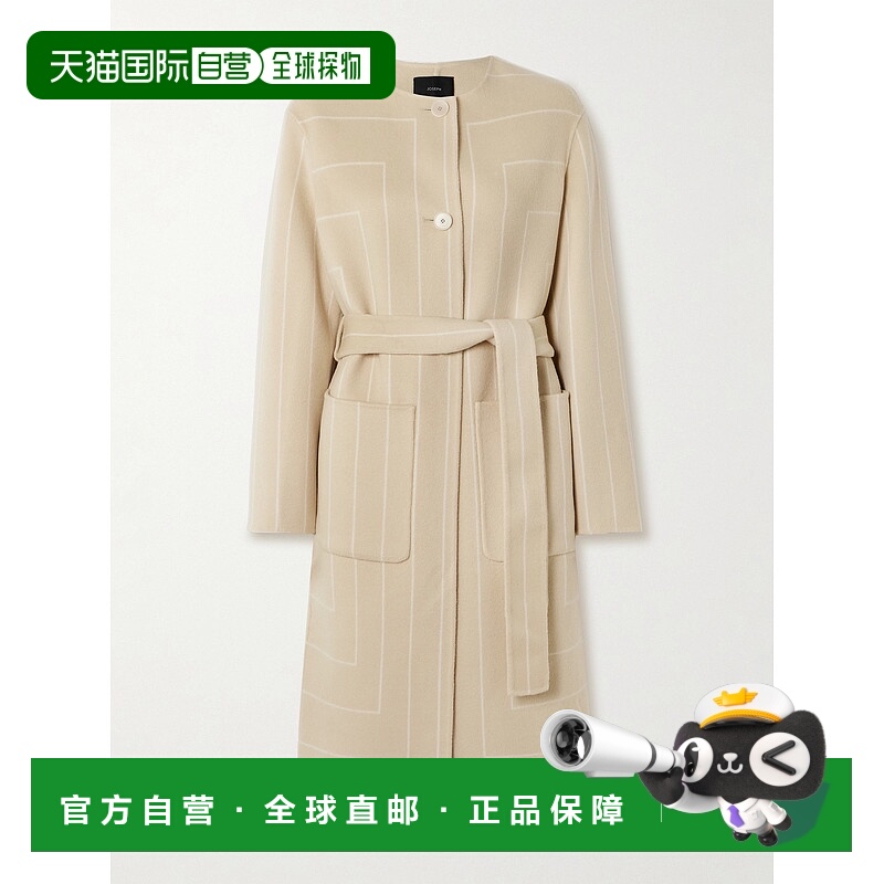 1h可退 香港直邮潮奢 JOSEPH 约瑟夫 女士 Scheffer 束带条纹羊毛