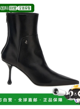 香港直邮Jimmy Choo 高跟短筒靴CYCASAB80NAPBLACK 尖头短靴