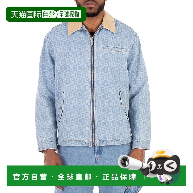自营 GCDS Monogram牛仔Harrington夹克-浅蓝色 美国奥莱直发外套