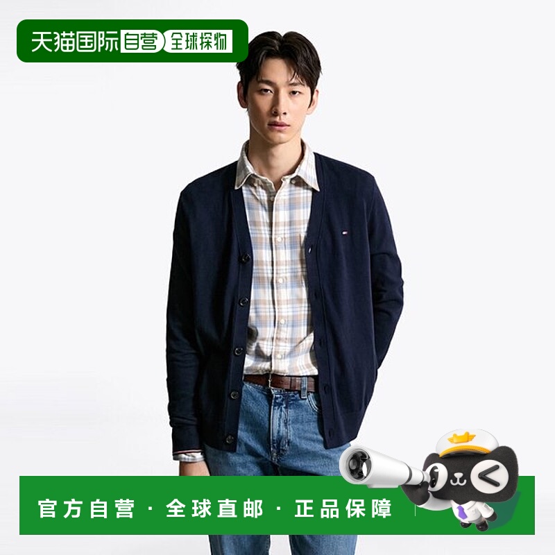 韩国直邮TOMMY HILFIGER 羊绒混纺翻领开衫 T12F7KCD110MT1DW5