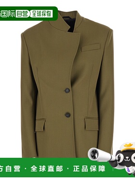 香港直邮The Attico 女士 Closure on Front 绿色不对称羊毛夹克