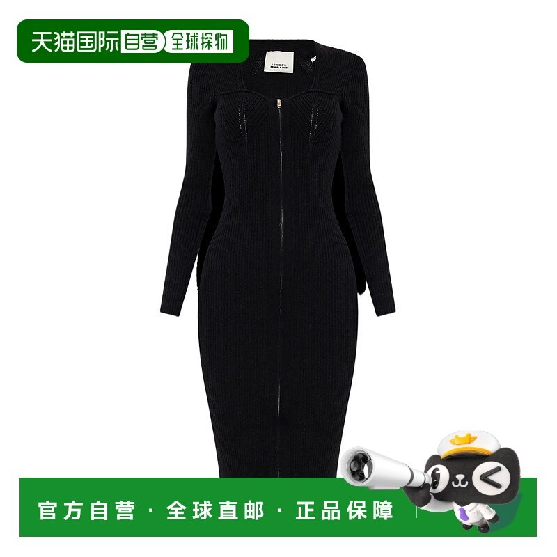 香港直邮Isabel Marant 长袖拉链连衣裙 RO0250FAA3L58I羊毛
