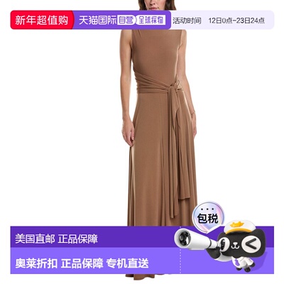 自营issue New York Wrap Bodice Gown - mocha 美国奥莱直发长裙