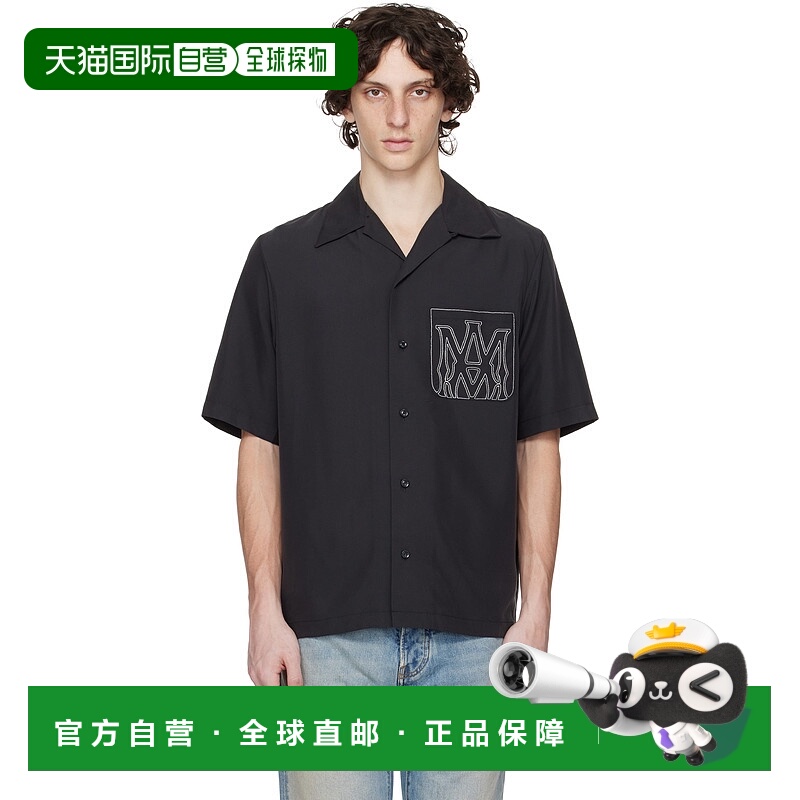 1h可退 香港直邮潮奢 AMIRI 男士 黑色 MA Outline 衬衫 AMSTCA11