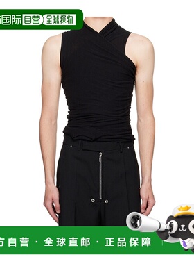 香港直邮RICK OWENS 男士T恤 RU02E1159JR09 AW2025 黑色 无袖背