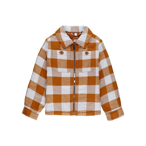 BURBERRY 男童夹克 80884811 AW2024 棕色 格纹夹克
