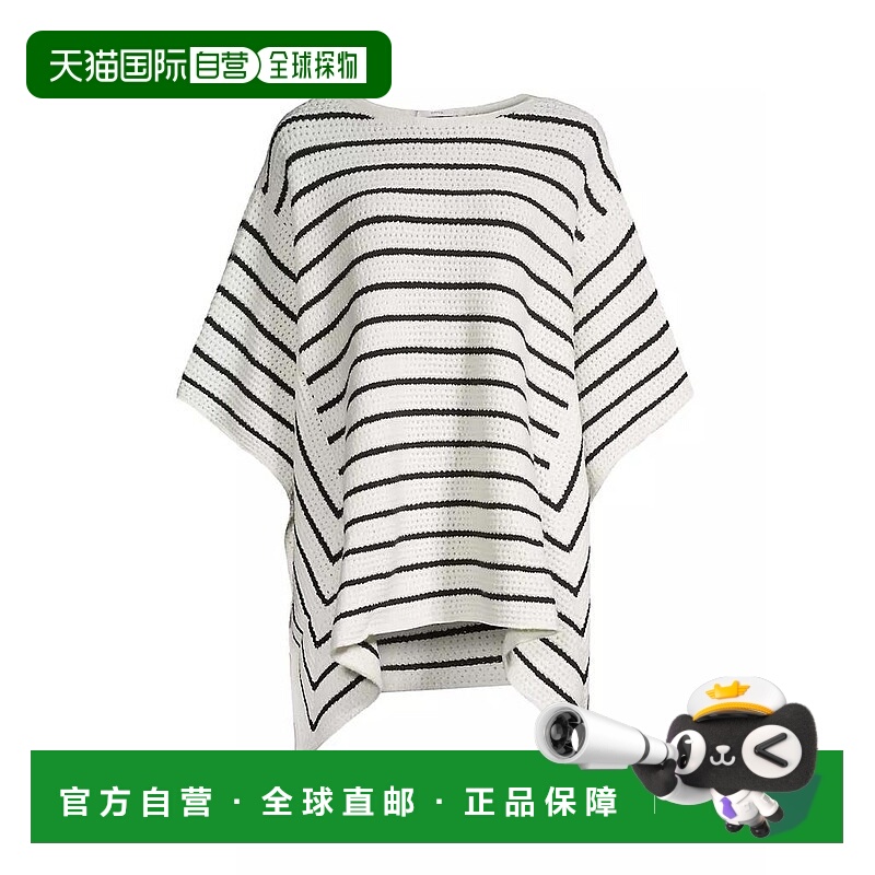 1h可退 【美国直邮】Vince 条纹棉质钩编斗篷 女装毛呢外套 船领