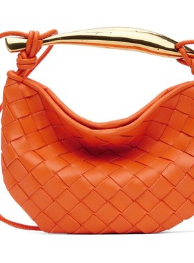 bottegaveneta葆蝶家女士橙色迷你单肩包