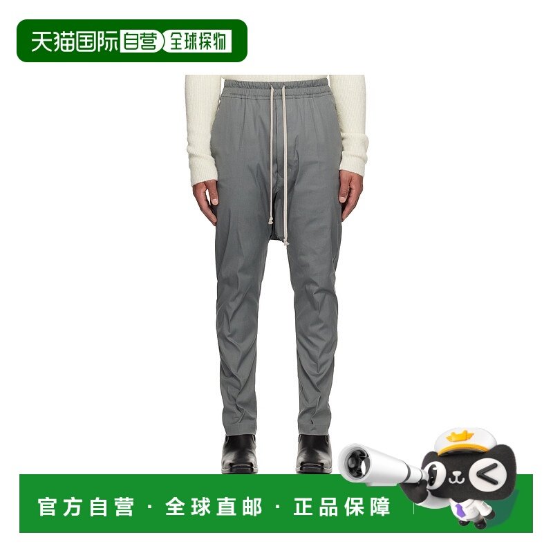 香港直邮RICK OWENS 男士休闲裤 RU02E1380TE06 AW2025 灰色