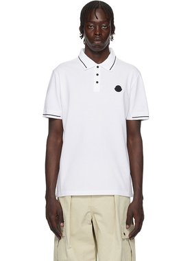 Moncler 盟可睐 男士 白色徽标贴饰 Polo 衫 K10918A0000889A16