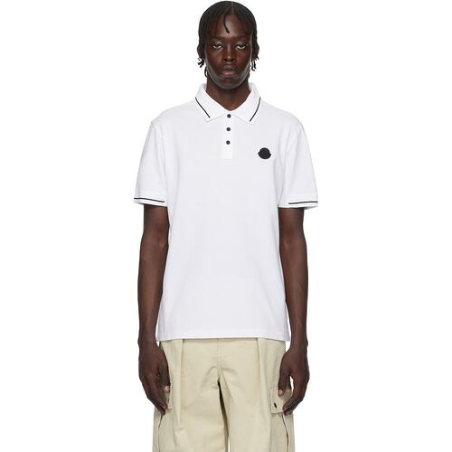 Moncler 盟可睐 男士 白色徽标贴饰 Polo 衫 K10918A0000889A16