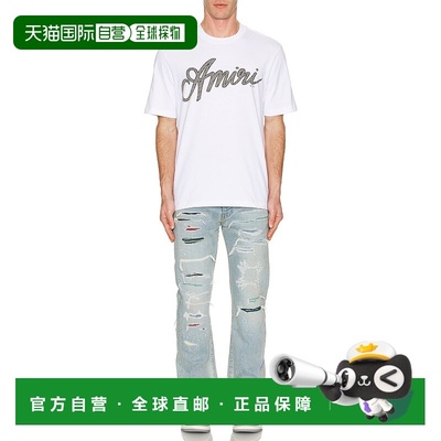1h可退 香港直邮AMIRI 男士 MA Quad Repair 薄纱修身牛仔裤 AMDN