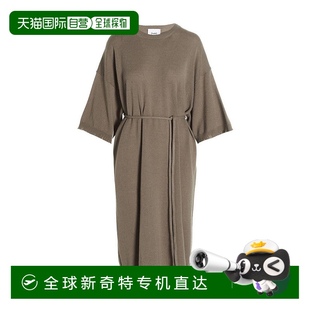 自营 美国奥莱直发 nude羊毛和羊绒针织长裙 棕色