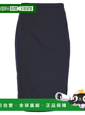 自营 Altuzarra侧缝Midi铅笔裙，海军蓝羊毛-蓝色 美国奥莱直发