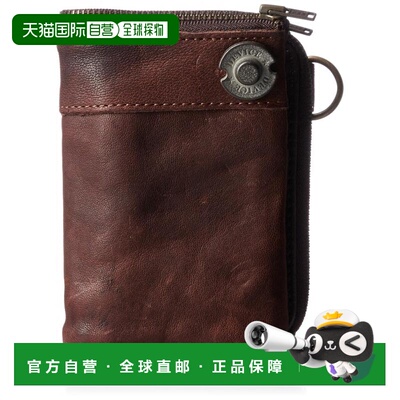 自营 DEVICE钱包男士复古大容量百搭经典双折钱包棕色