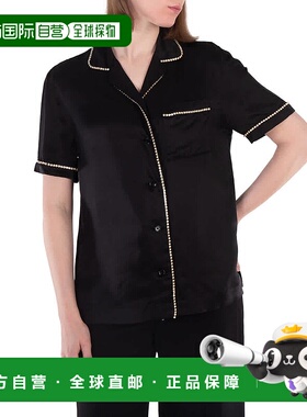 自营 Burberry女式Tierney真丝缎面混纺水晶装饰衬衫，品牌尺码20