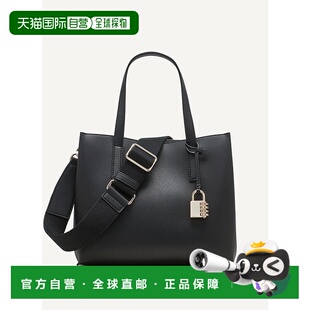 自营 dkny法拉中号手提包-黑色/金色 美国奥莱直发新款托特包