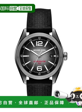 自营 Michael Kors Accelerator 2.0黑色尼龙硅胶男士手表-黑色