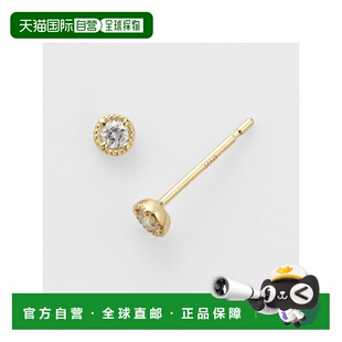日本直邮日潮 agete 阿卡朵 K18钻石耳钉（0.04克拉） 白色 均码