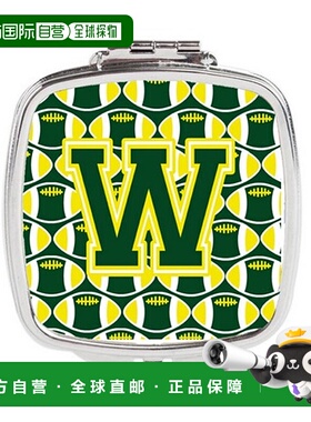 自营 Carolines Treasures CJ1075-WSCM 字母 W 足球绿色和黄色紧