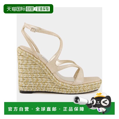 香港直邮Jimmy Choo 方头坡跟凉鞋 AYLA110IPJ厚底
