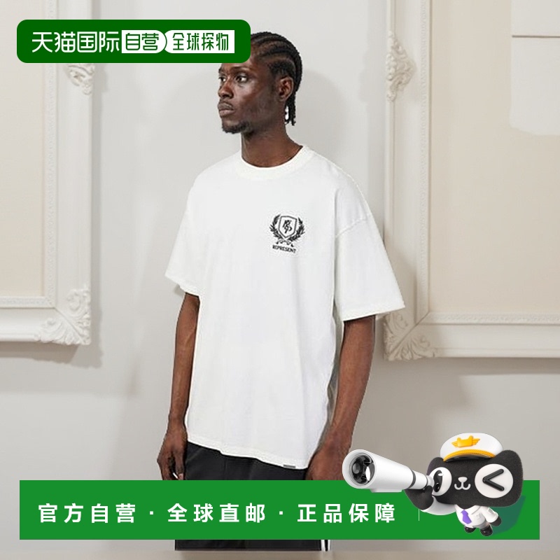 1h可退 香港直邮Represent 男士 盾徽T恤 white白色 舒适时尚